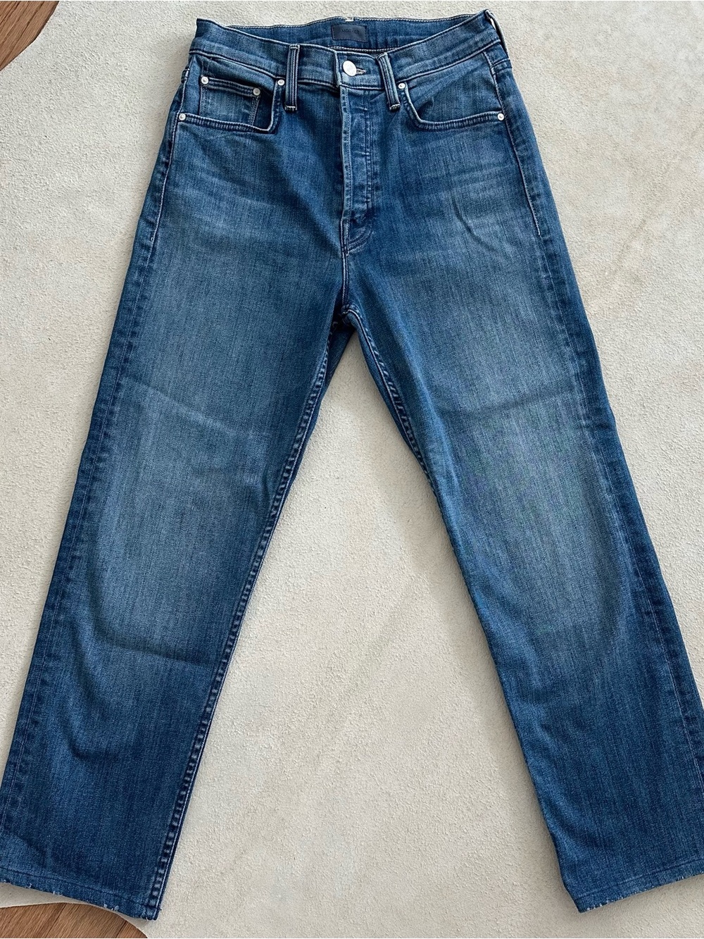 MOTHER Women's Straight Jeans in Medium Blue Wash